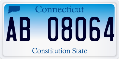 CT license plate AB08064