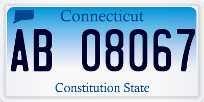 CT license plate AB08067