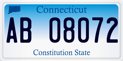 CT license plate AB08072