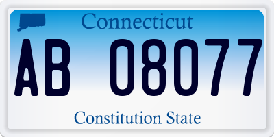 CT license plate AB08077