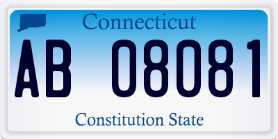 CT license plate AB08081
