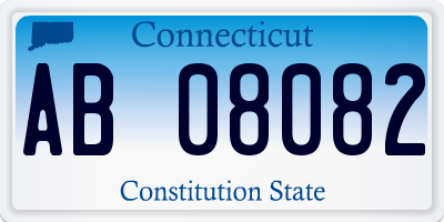 CT license plate AB08082
