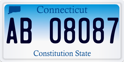 CT license plate AB08087