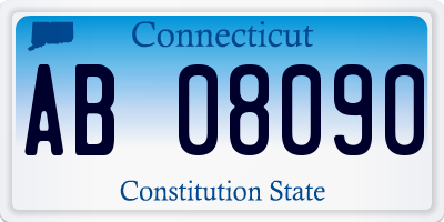 CT license plate AB08090