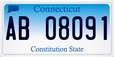 CT license plate AB08091