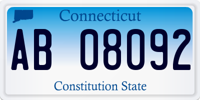 CT license plate AB08092