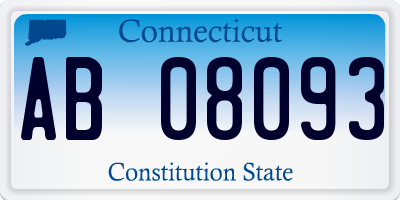 CT license plate AB08093