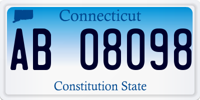 CT license plate AB08098