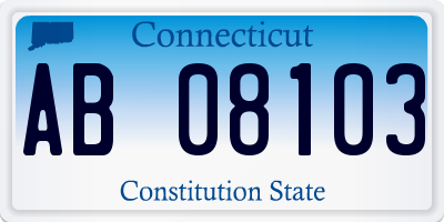 CT license plate AB08103