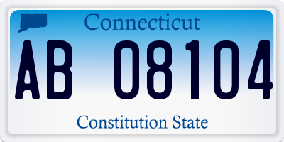 CT license plate AB08104