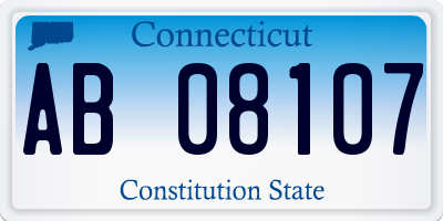 CT license plate AB08107