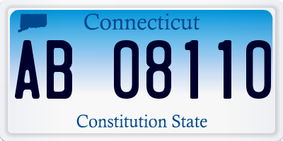 CT license plate AB08110