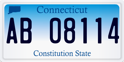 CT license plate AB08114