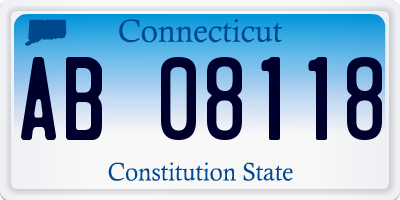 CT license plate AB08118