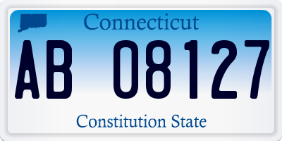 CT license plate AB08127