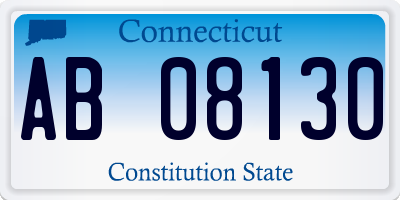 CT license plate AB08130