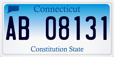 CT license plate AB08131