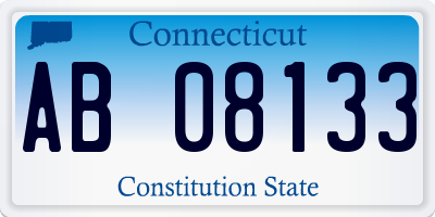 CT license plate AB08133