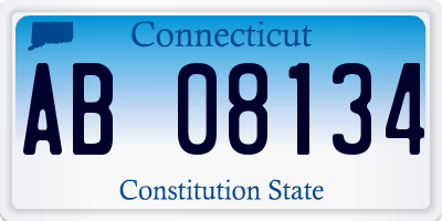 CT license plate AB08134