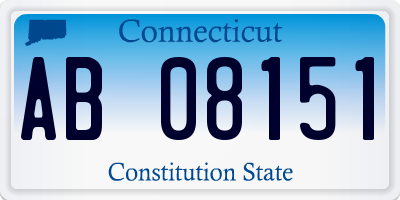 CT license plate AB08151