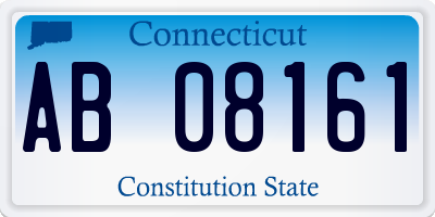 CT license plate AB08161