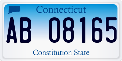 CT license plate AB08165