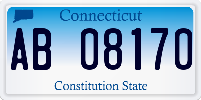 CT license plate AB08170