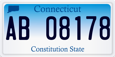 CT license plate AB08178