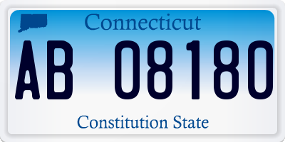 CT license plate AB08180