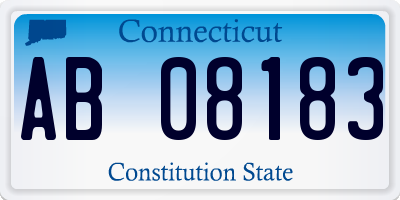 CT license plate AB08183