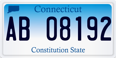 CT license plate AB08192