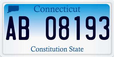 CT license plate AB08193