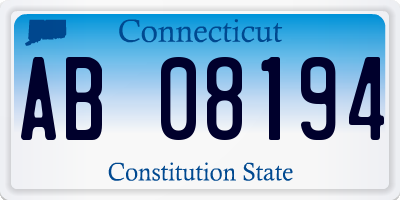 CT license plate AB08194