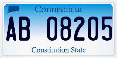 CT license plate AB08205