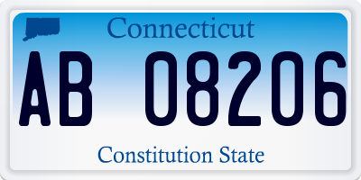 CT license plate AB08206