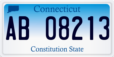 CT license plate AB08213