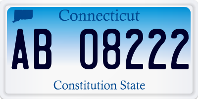CT license plate AB08222