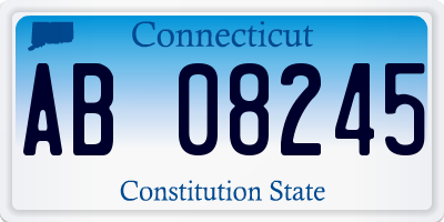 CT license plate AB08245