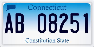 CT license plate AB08251