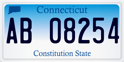 CT license plate AB08254