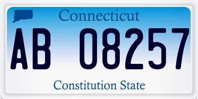CT license plate AB08257