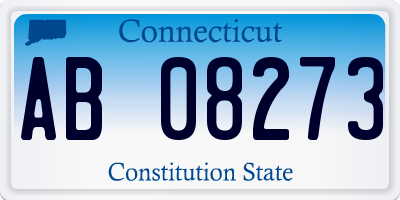 CT license plate AB08273