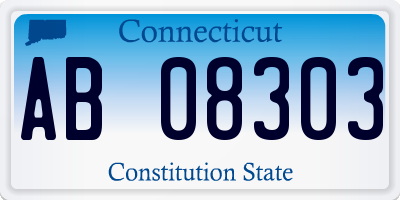 CT license plate AB08303