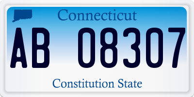 CT license plate AB08307