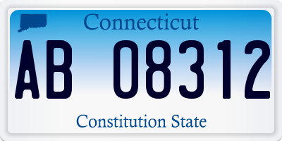 CT license plate AB08312