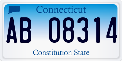 CT license plate AB08314