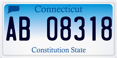 CT license plate AB08318