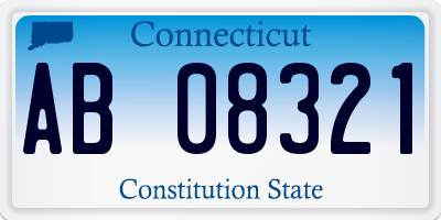 CT license plate AB08321