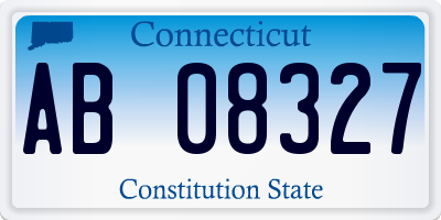 CT license plate AB08327