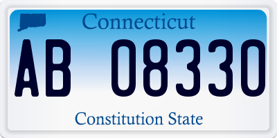 CT license plate AB08330